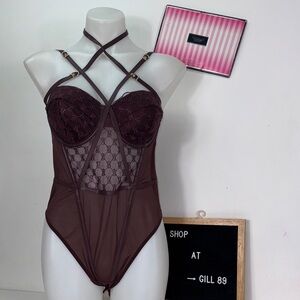 🔥Victoria's Secret Burgundy Lace Chemise Sz Large NWT